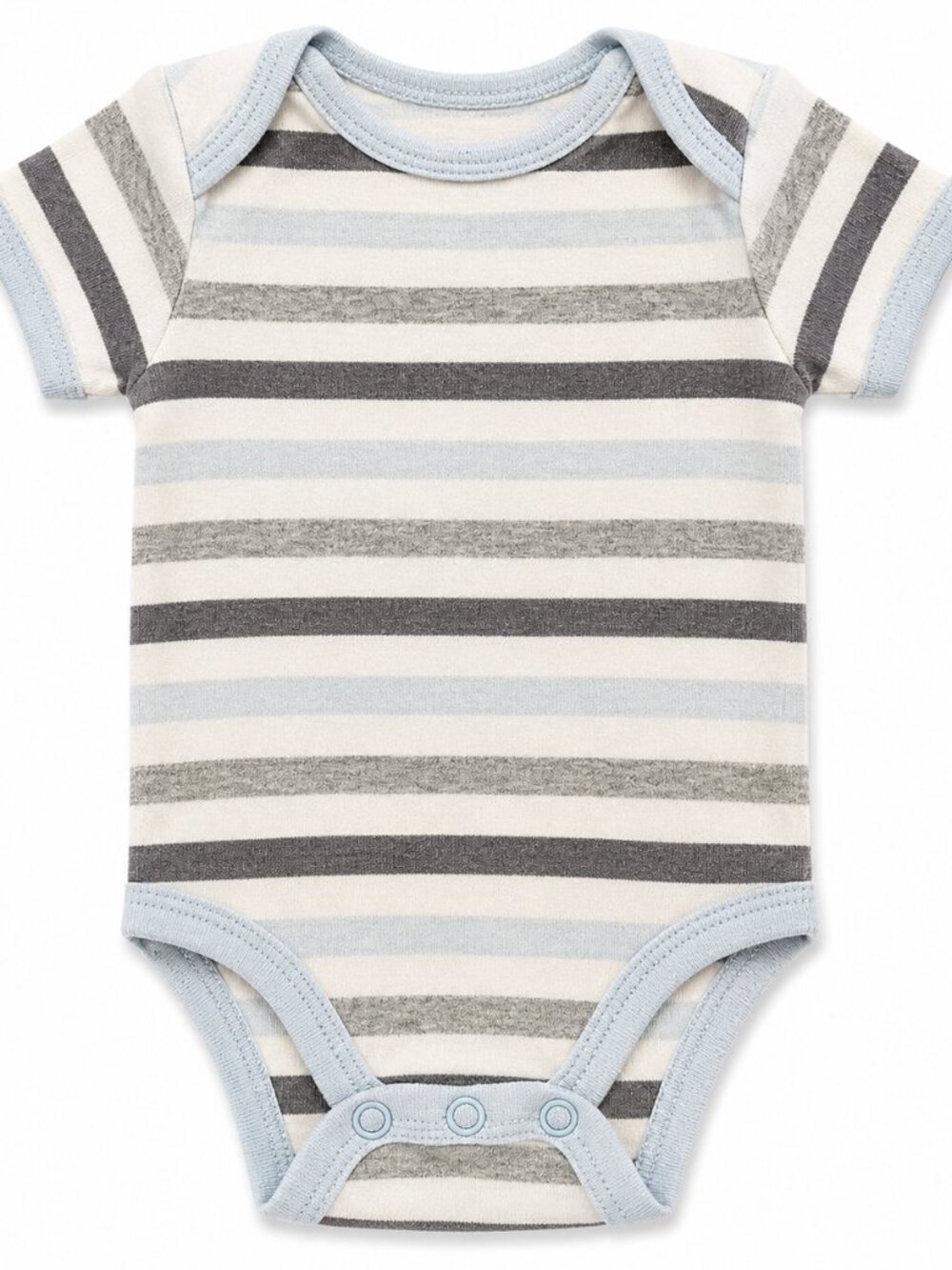 Simple Joys Baby Short Sleeve Bodysuit | Gray Striped Onesie